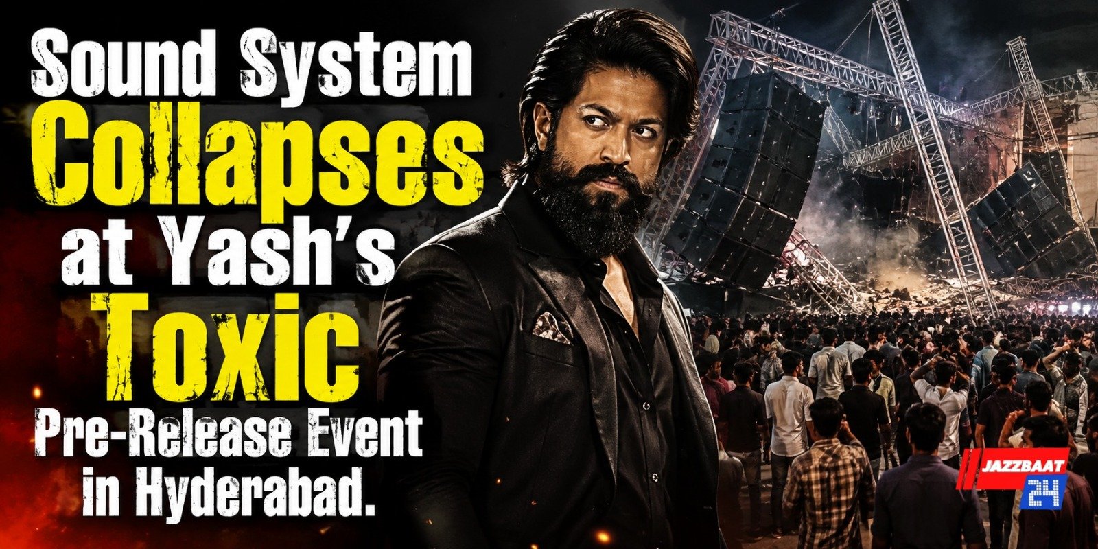 Sound System Collapses at Yash’s Toxic Pre-Release Event in Hyderabad