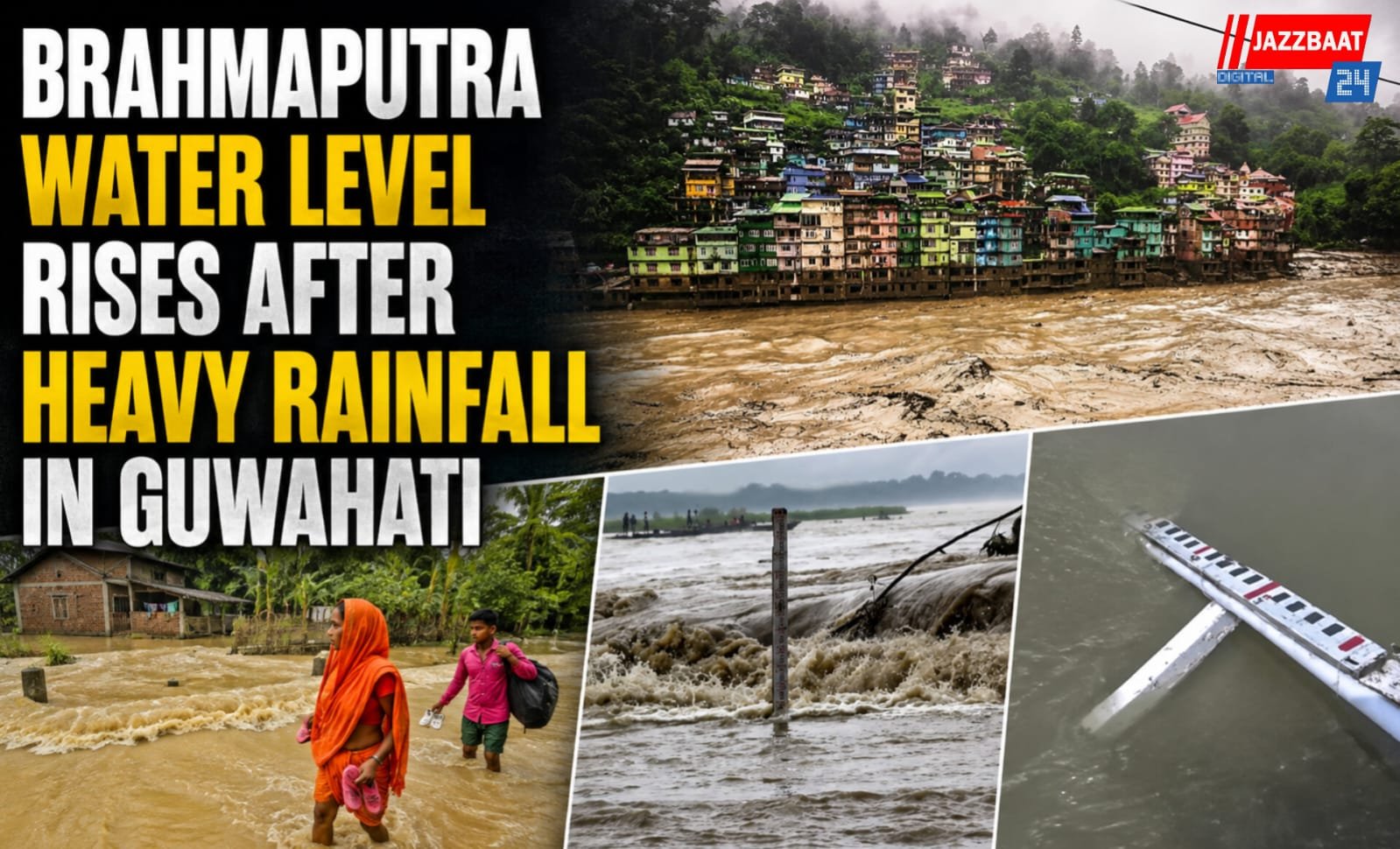 Brahmaputra Water Level Rises After Heavy Rainfall in Guwahati