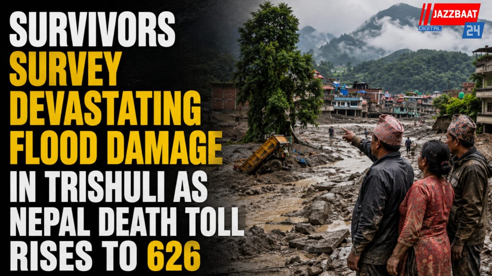 Survivors Survey Devastating Flood Damage in Trishuli as Nepal Death Toll Rises to 626
