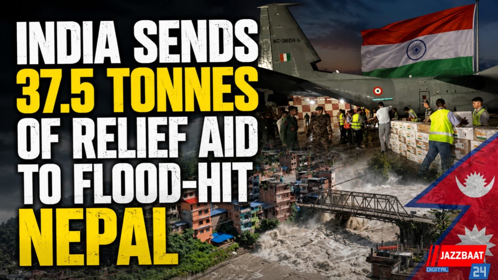 India Sends 37.5 Tonnes of Relief Aid to Flood-Hit Nepal