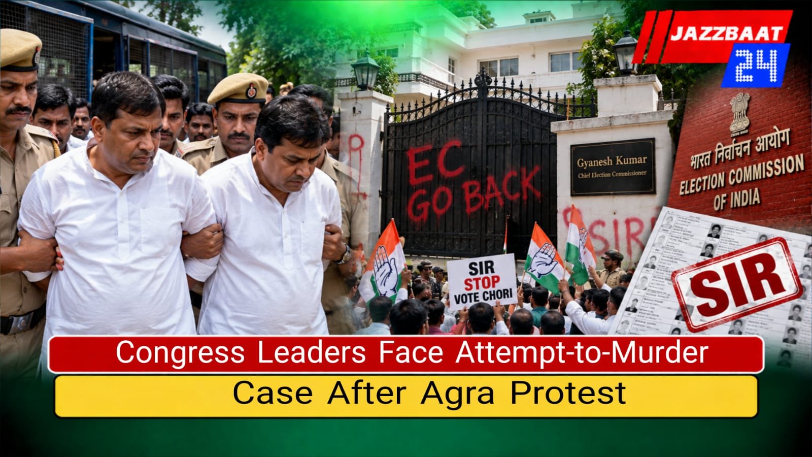 Congress Leaders Face Attempt-to-Murder Case After Agra Protest
