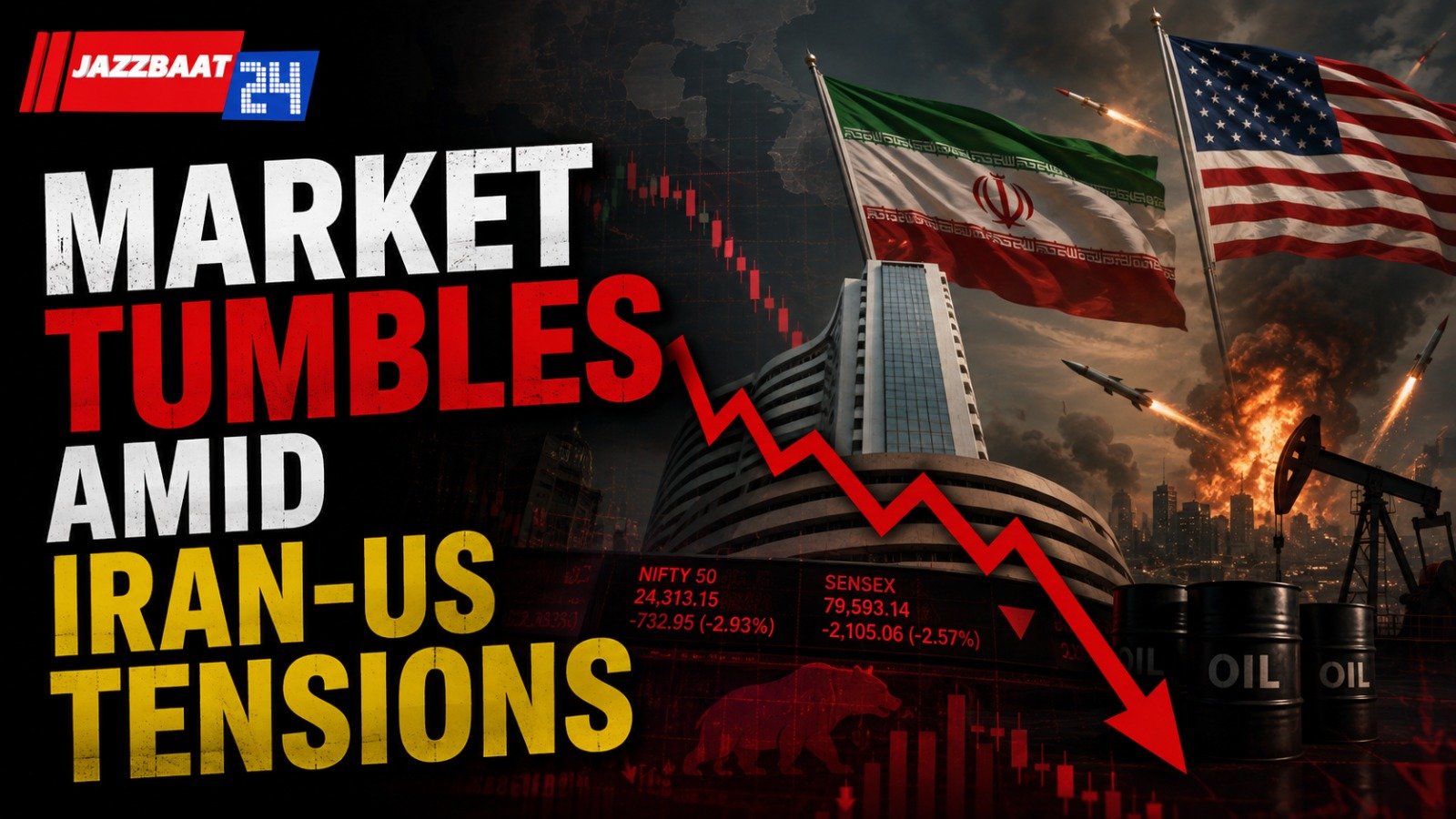 Market tumbles amid Iran-US tensions