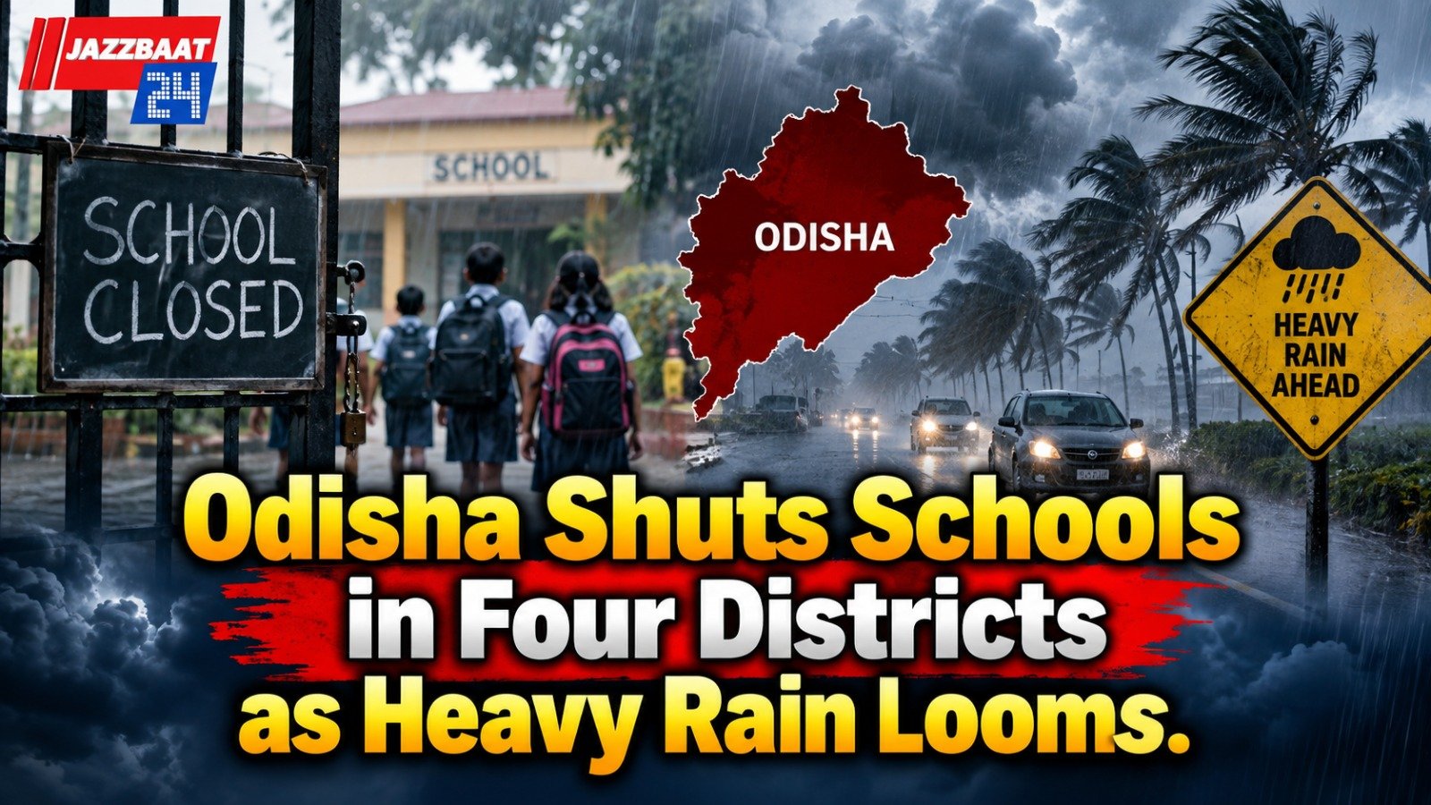 Odisha Shuts Schools in Four Districts as Heavy Rain Looms