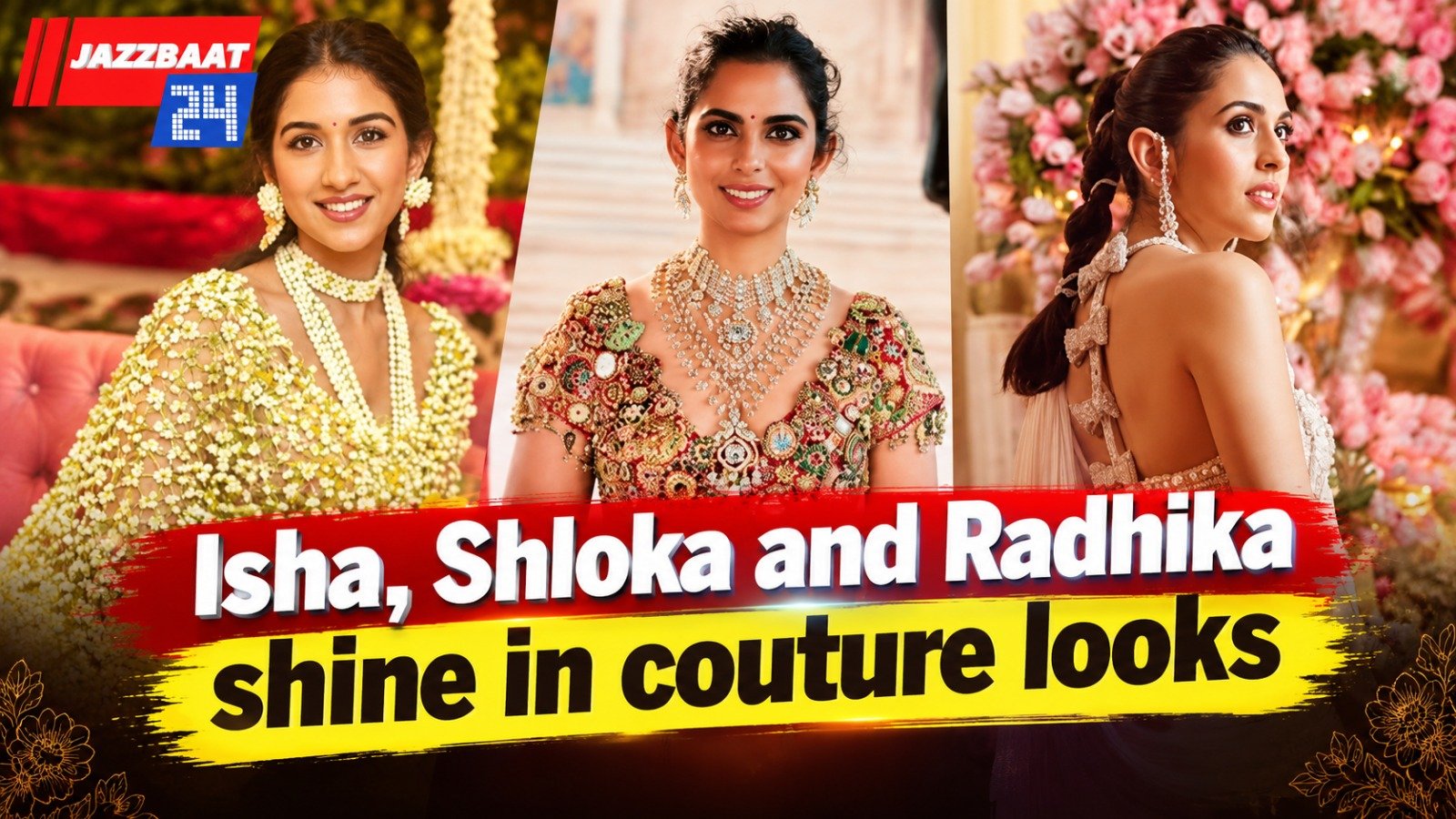 Isha, Shloka and Radhika shine in couture looks