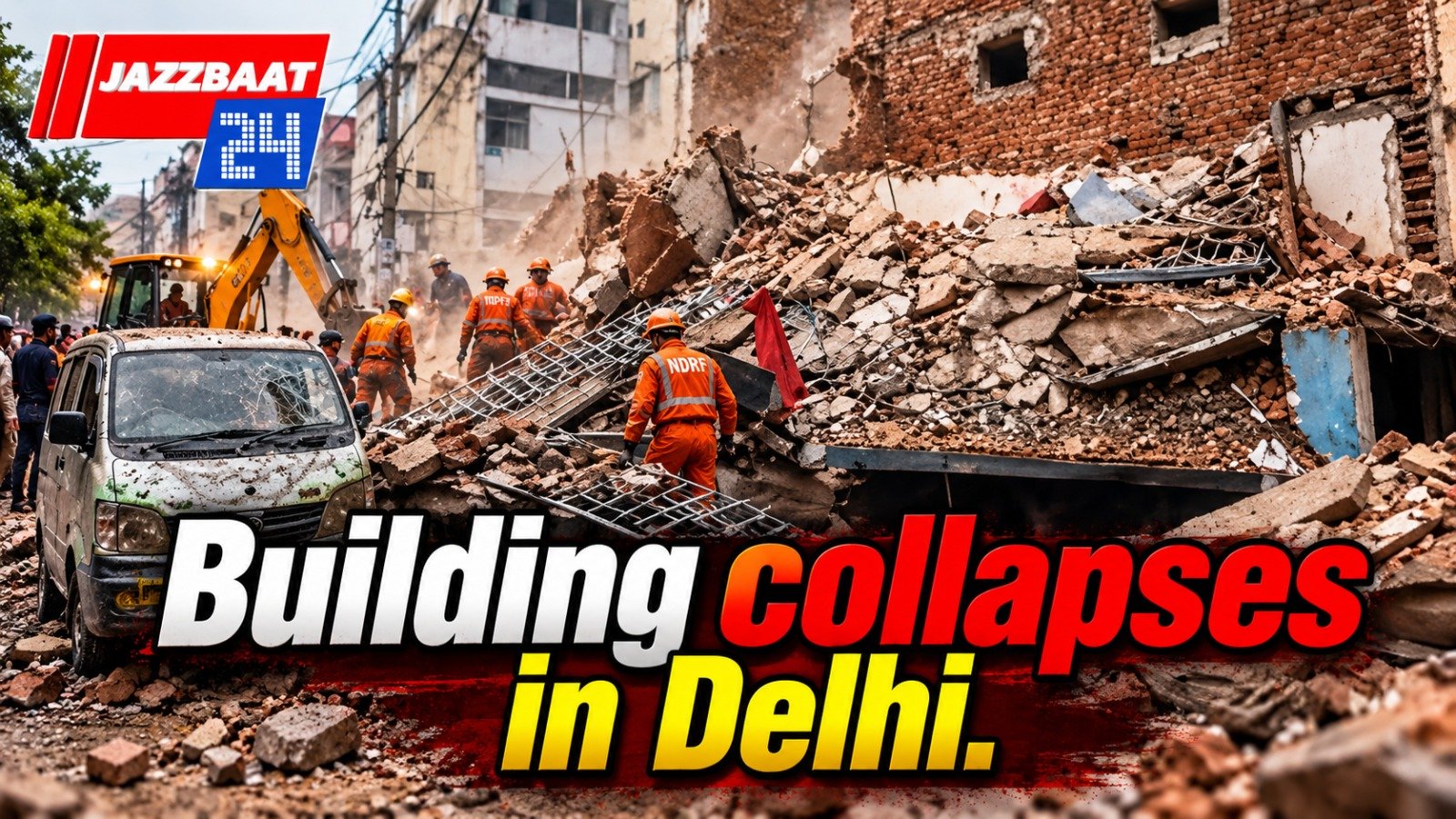 Building collapses in Delhi