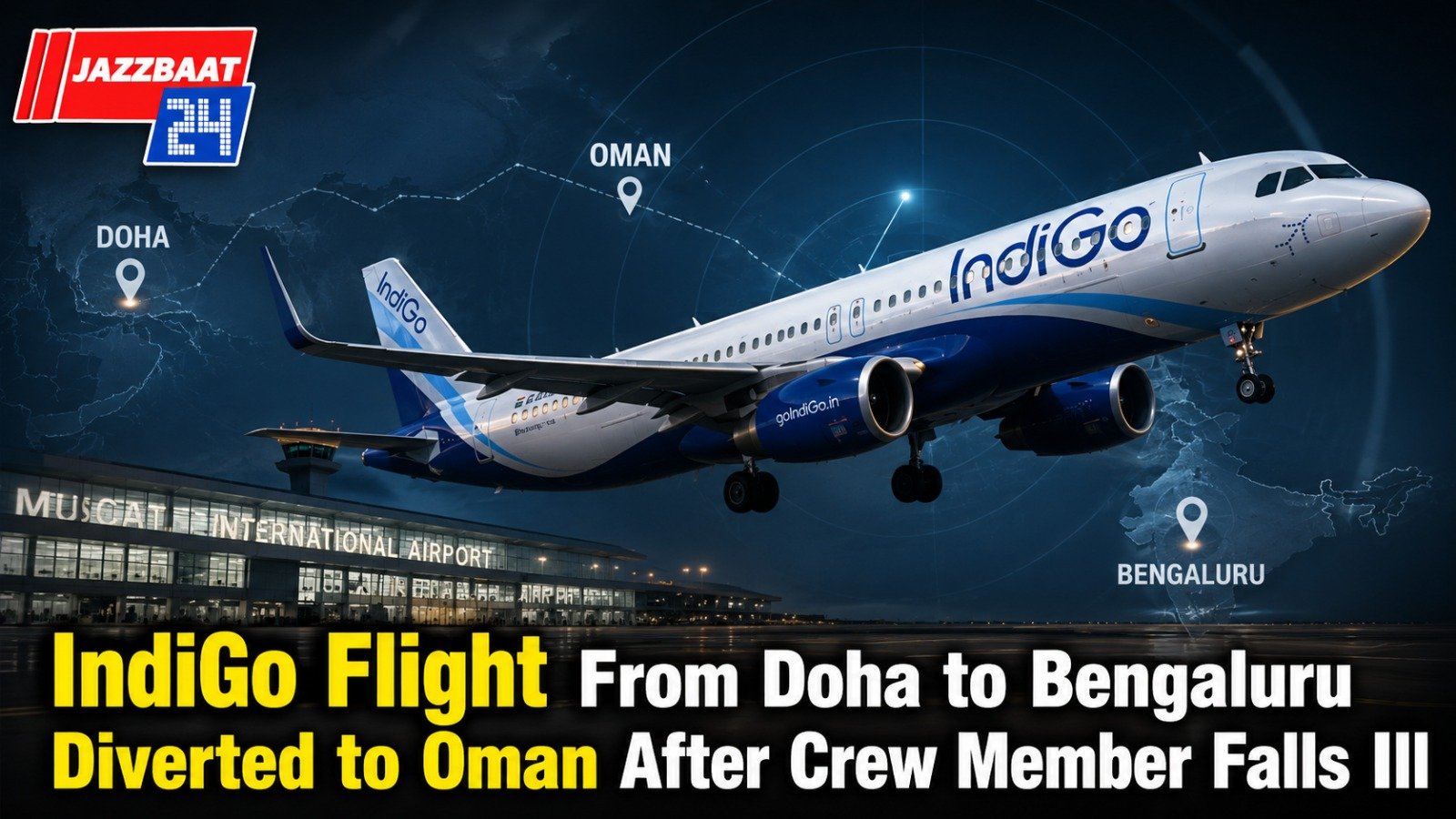 IndiGo Flight From Doha to Bengaluru Diverted to Oman After Crew Member Falls Ill