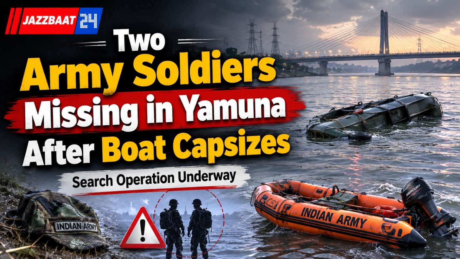 Two Army Soldiers Missing in Yamuna After Boat Capsizes