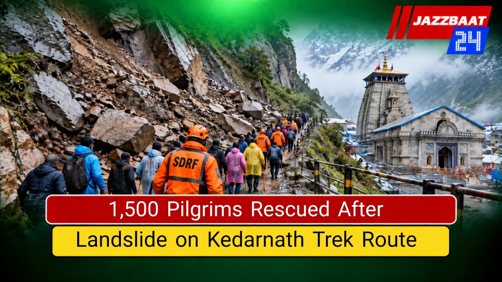 1,500 Pilgrims Rescued After Landslide on Kedarnath Trek Route