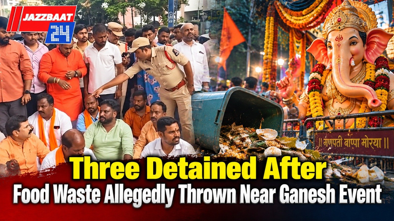 Three Detained After Food Waste Allegedly Thrown Near Ganesh Event