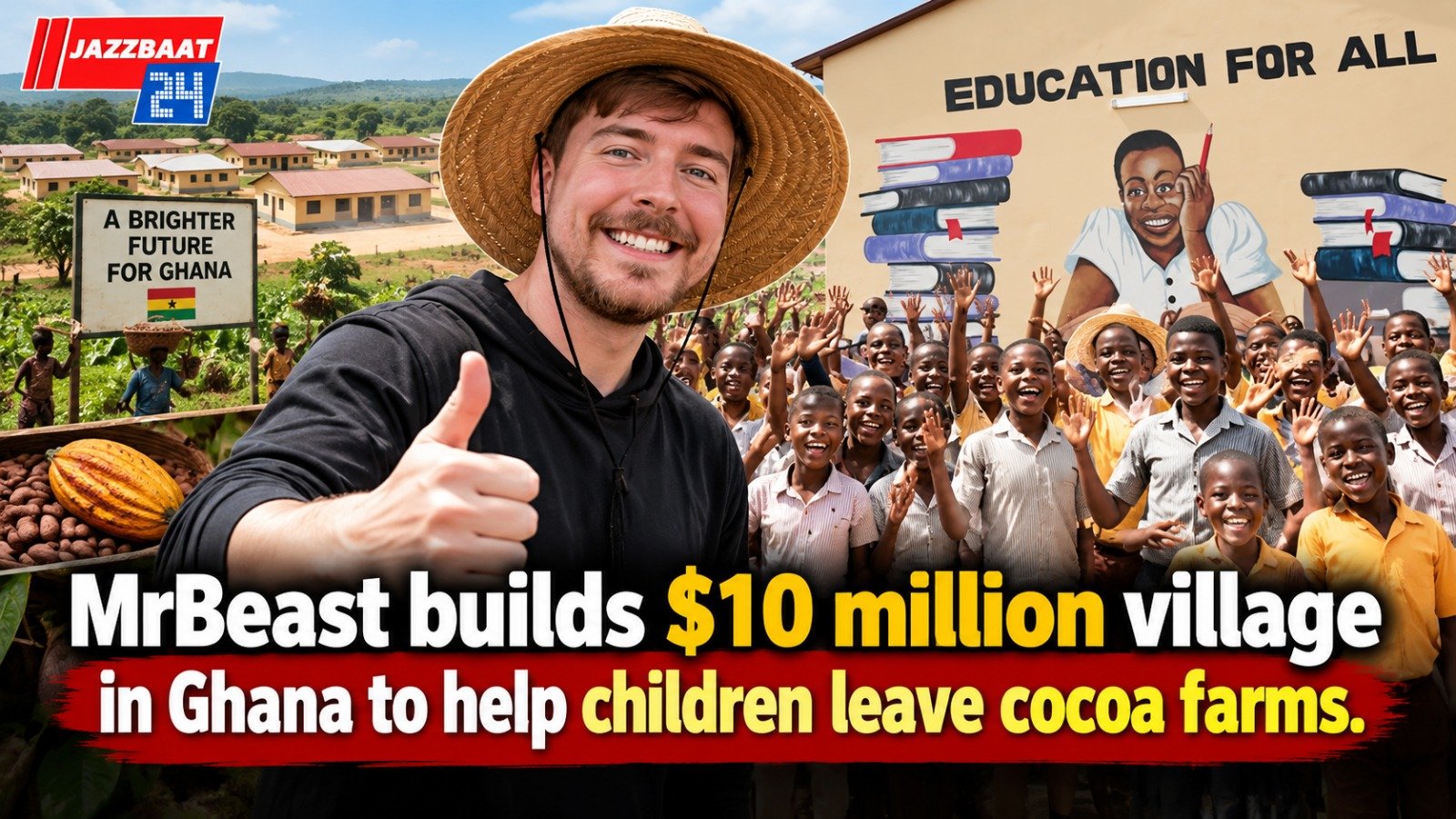 MrBeast builds $10 million village in Ghana to help children leave cocoa farms
