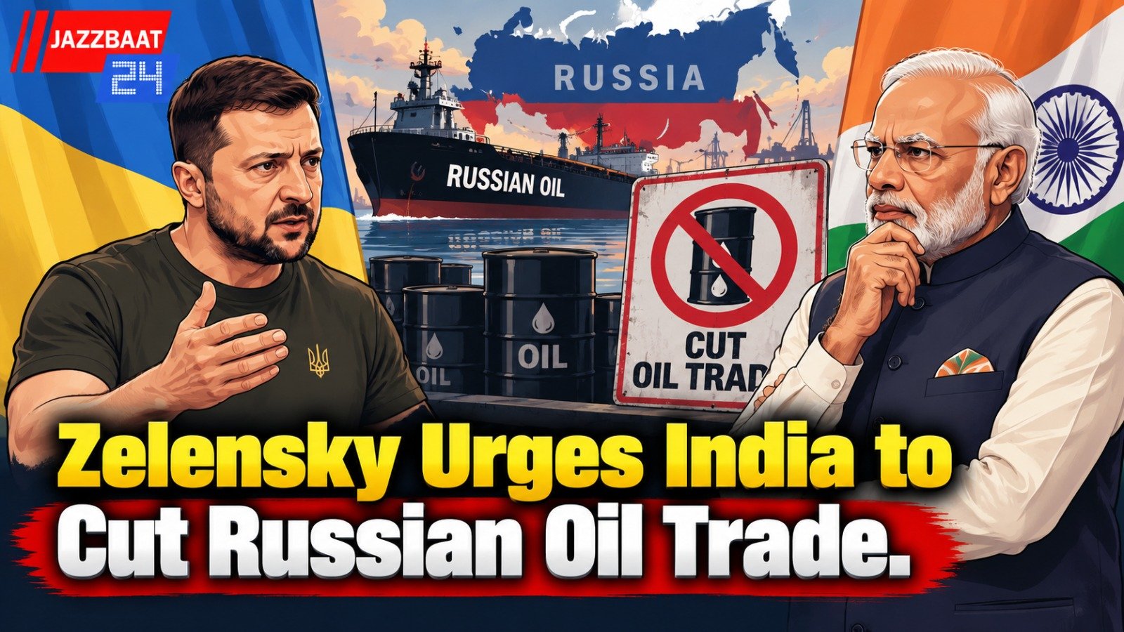 Zelensky Urges India to Cut Russian Oil Trade