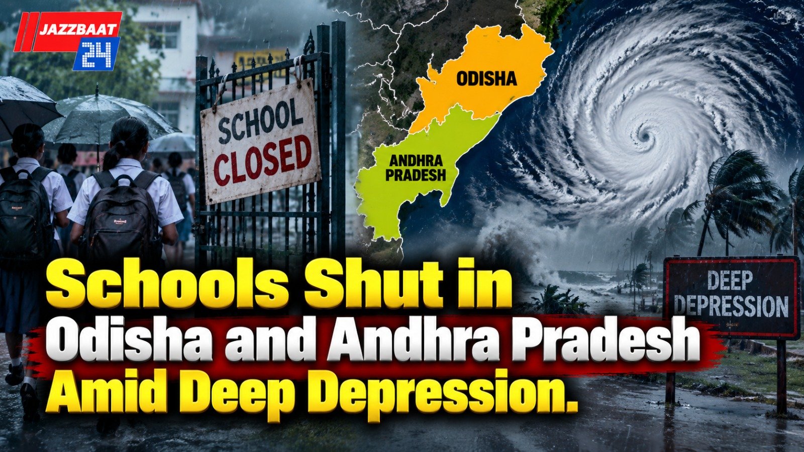 Schools Shut in Odisha and Andhra Pradesh Amid Deep Depression