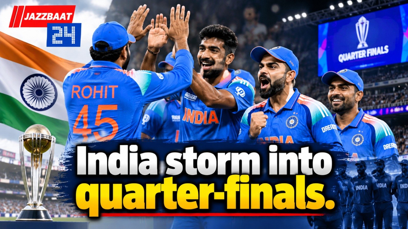 India storm into quarter-finals