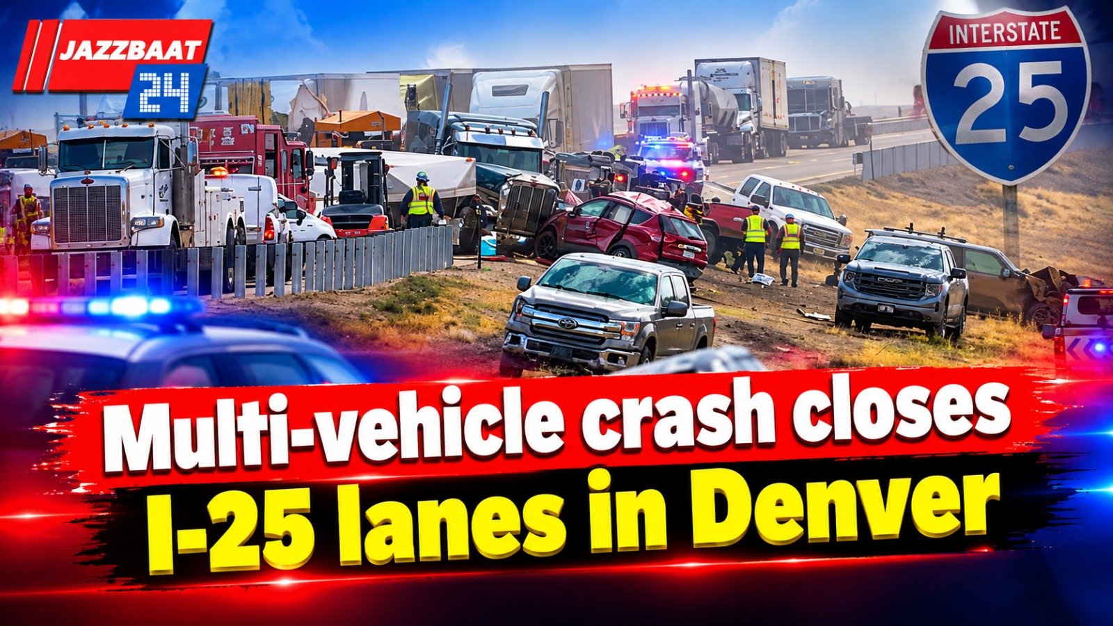 Multi-vehicle crash closes I-25 lanes in Denver