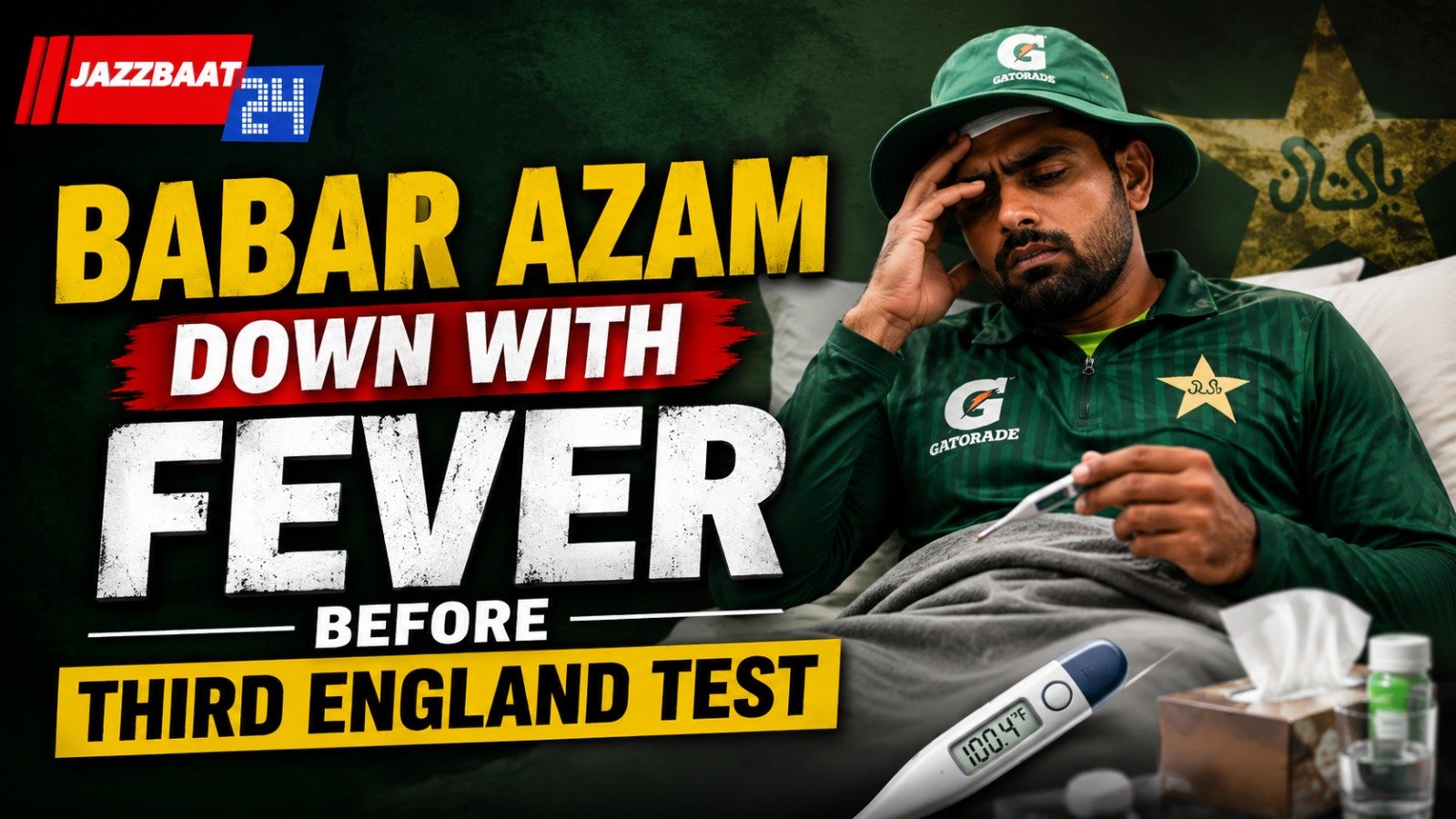 Babar Azam down with fever before third England Test