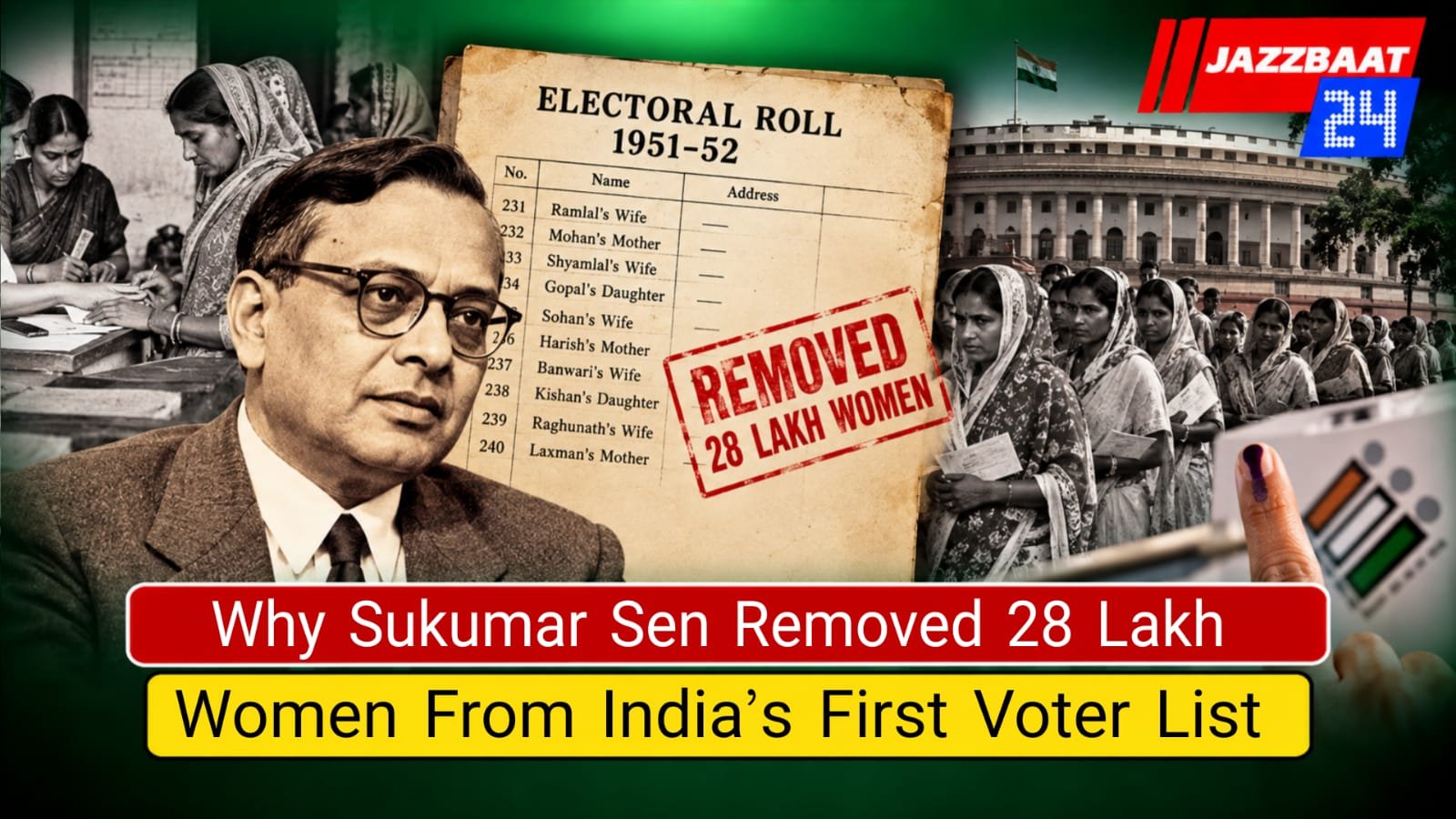Why Sukumar Sen Removed 28 Lakh Women From India’s First Voter List