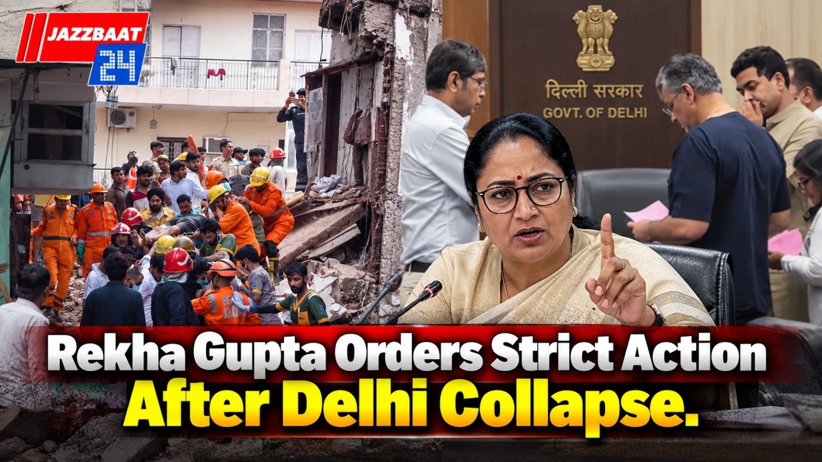 Rekha Gupta Orders Strict Action After Delhi Collapse