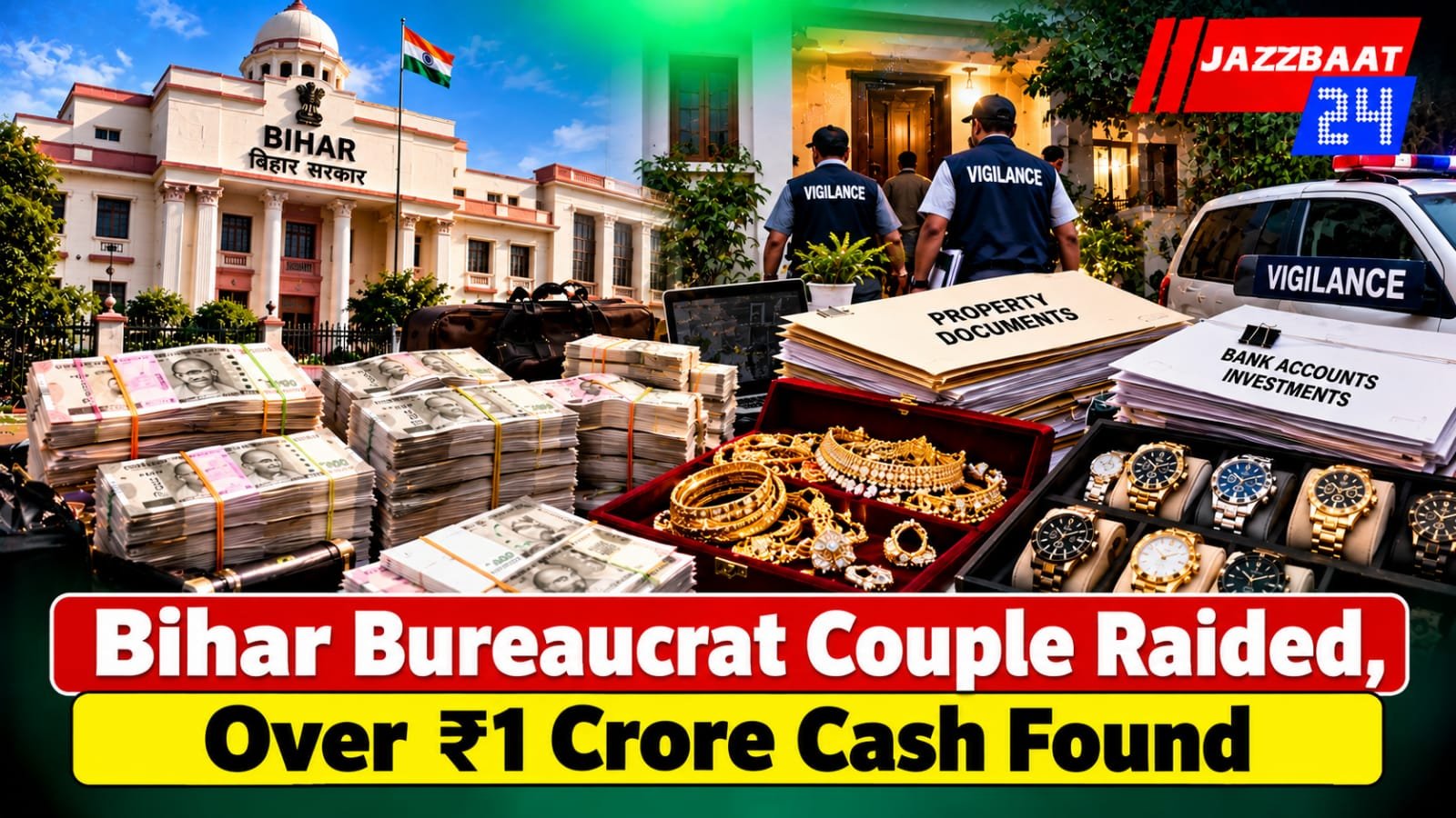Bihar Bureaucrat Couple Raided, Over ₹1 Crore Cash Found