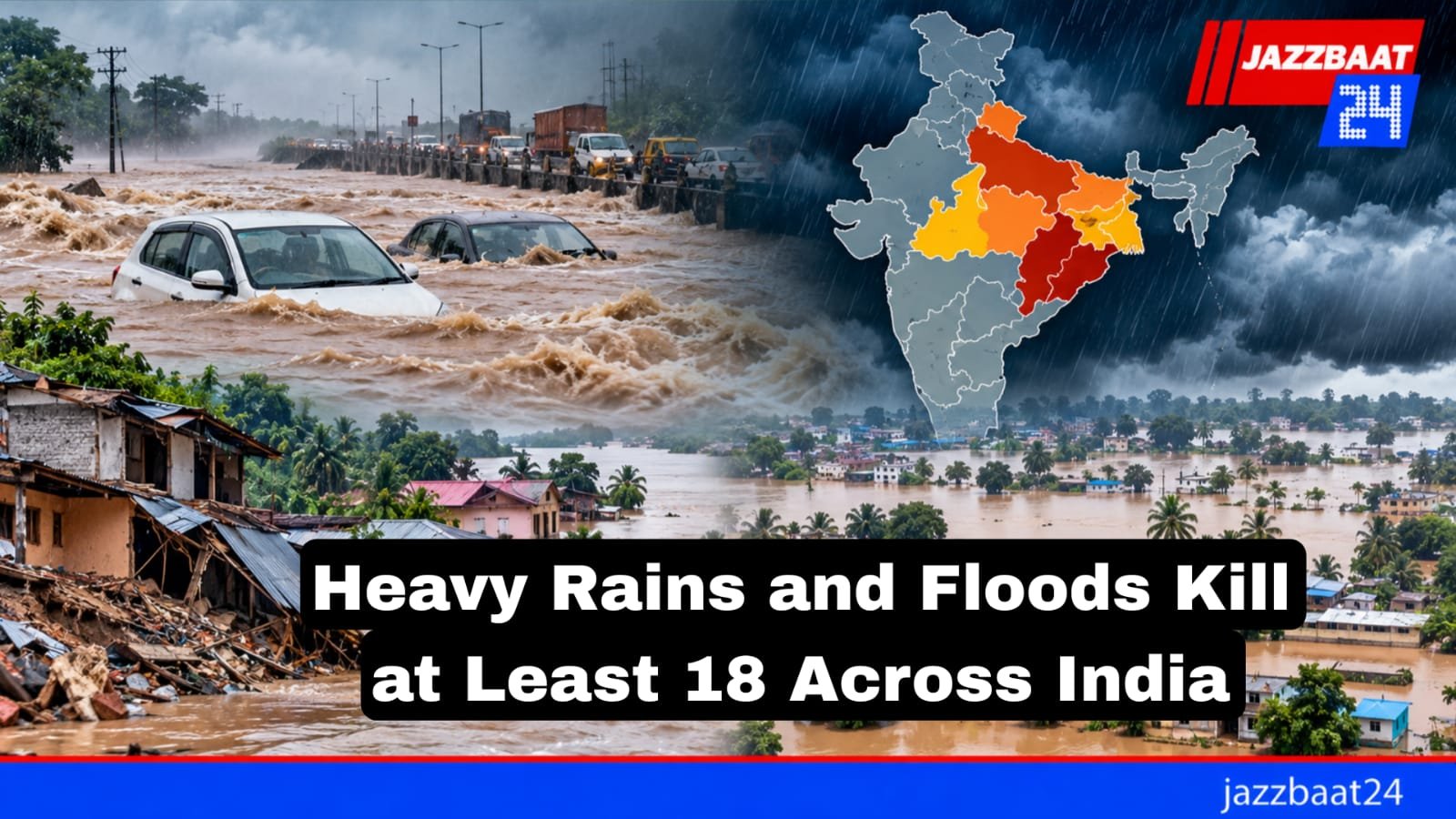 Heavy Rains and Floods Kill at Least 18 Across India