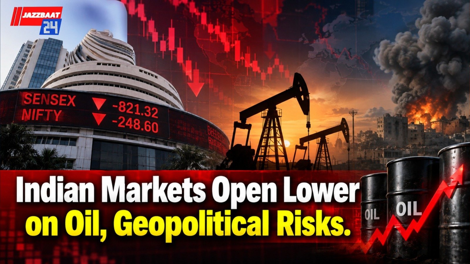 Indian Markets Open Lower on Oil, Geopolitical Risks