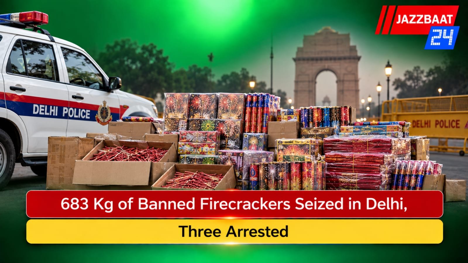 683 Kg of Banned Firecrackers Seized in Delhi, Three Arrested
