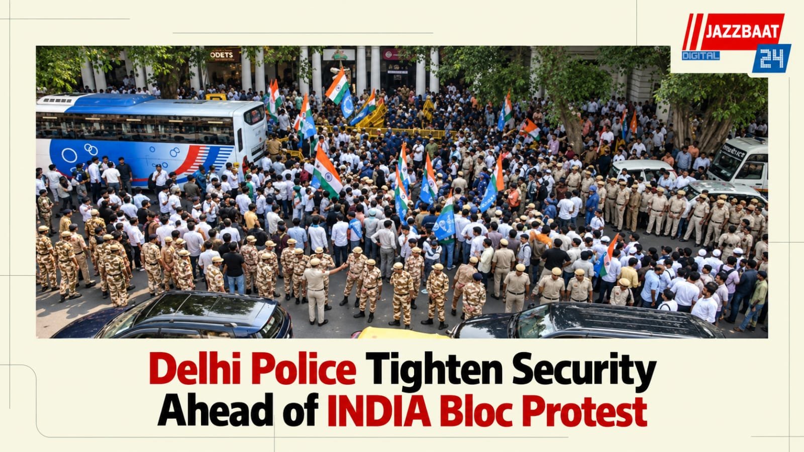 Delhi Police Tighten Security Ahead of INDIA Bloc Protest