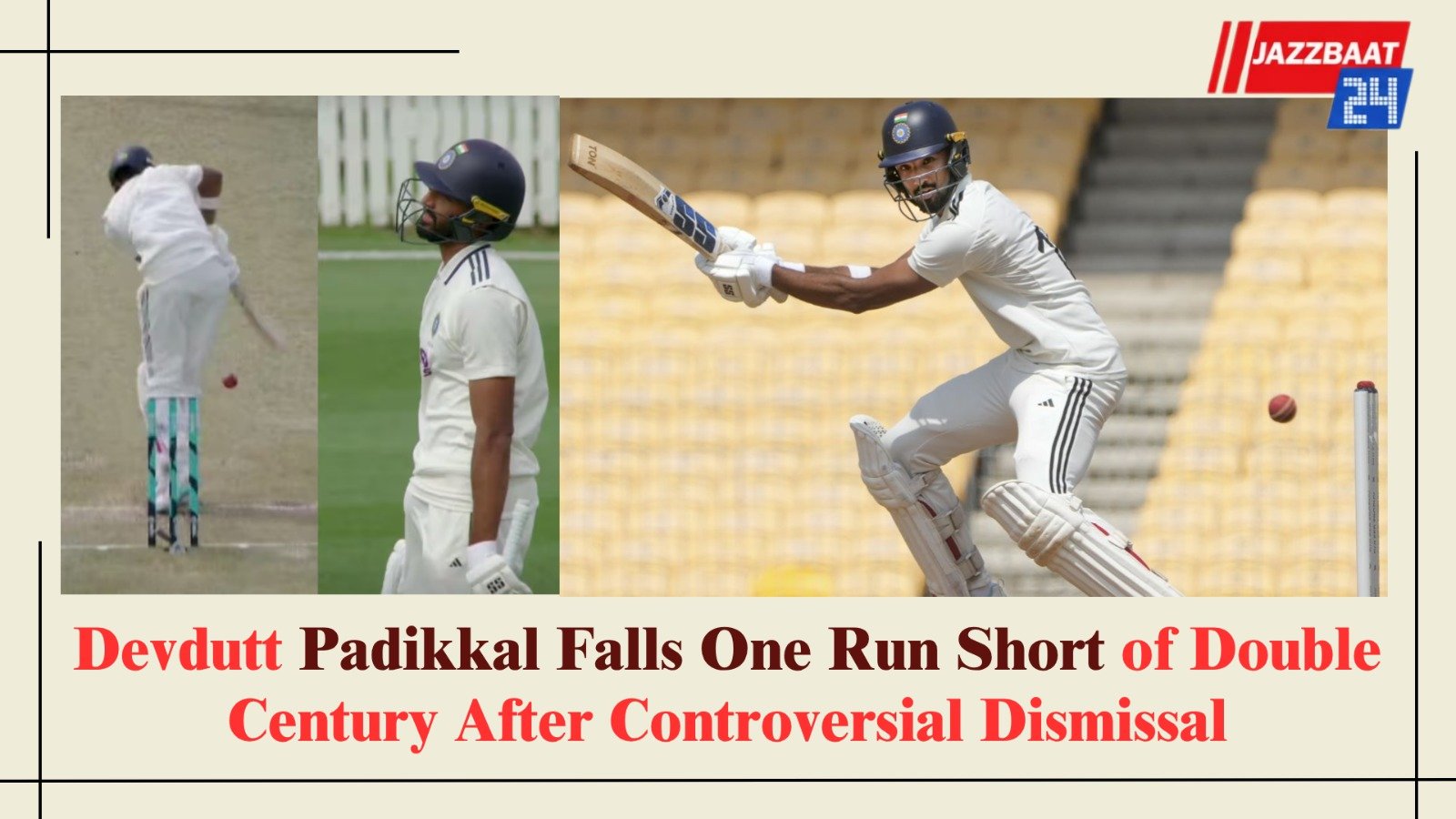 Devdutt Padikkal Falls One Run Short of Double Century After Controversial Dismissal
