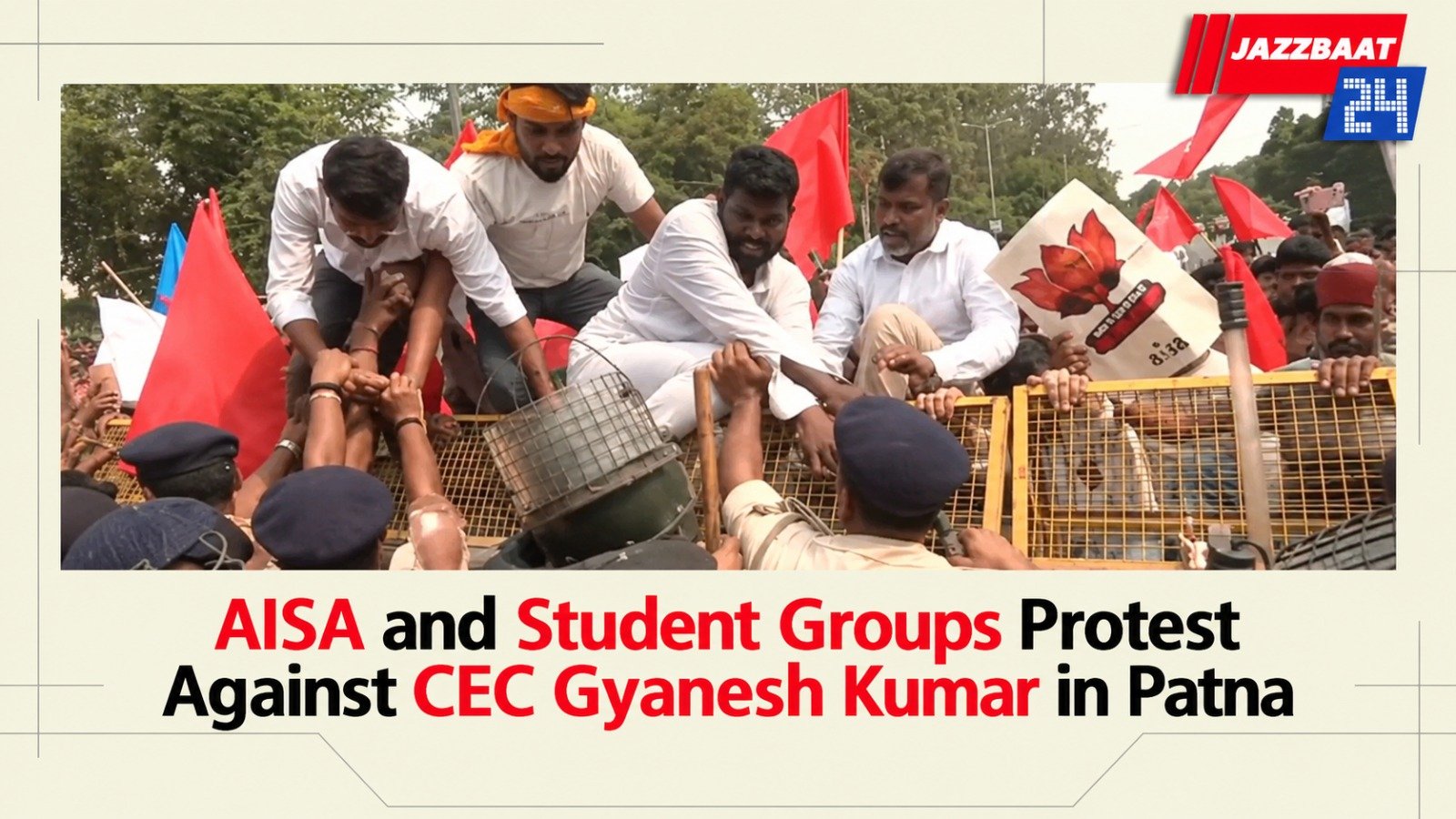 AISA and Student Groups Protest Against CEC Gyanesh Kumar in Patna