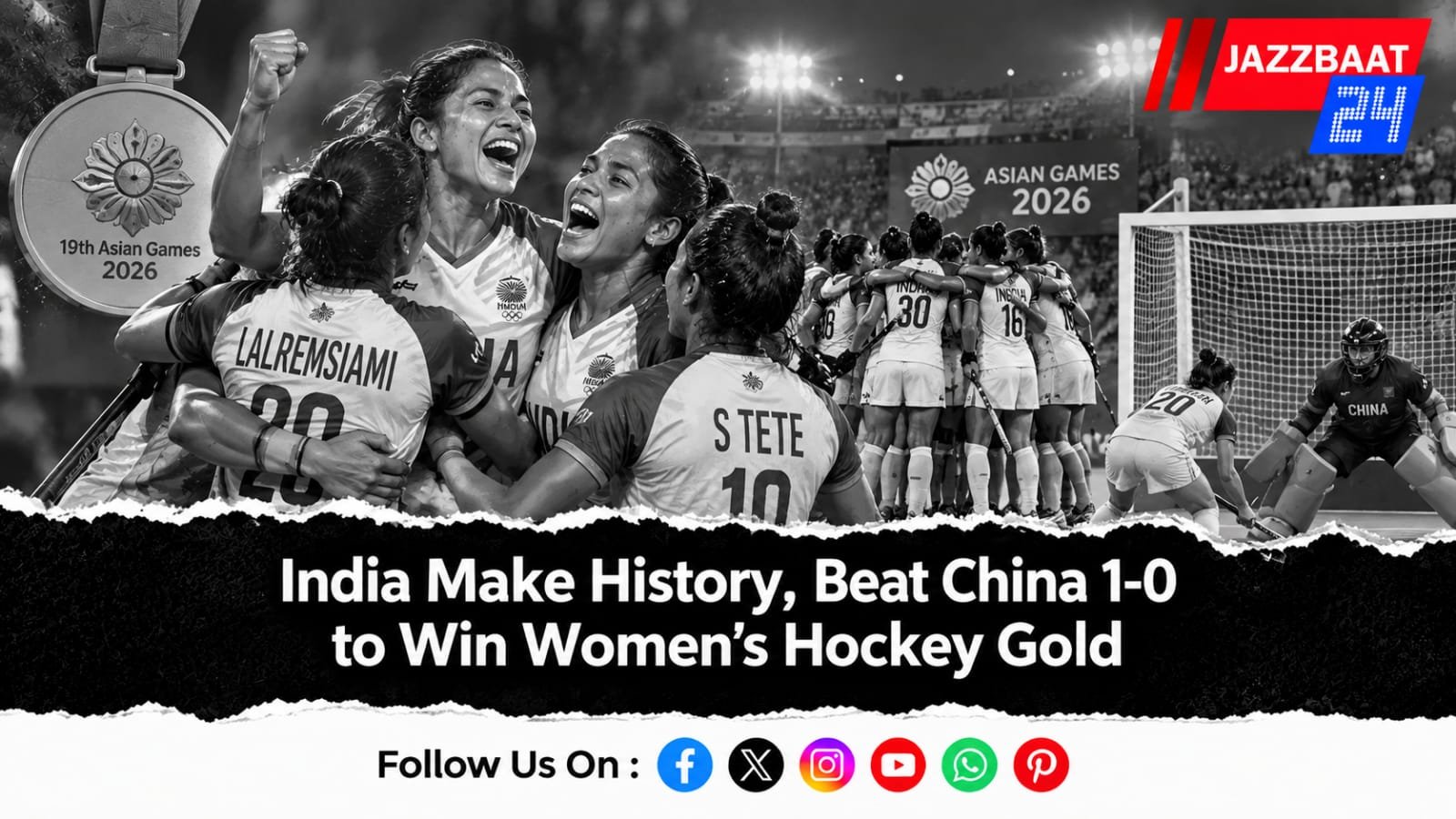 India Make History, Beat China 1-0 to Win Women’s Hockey Gold