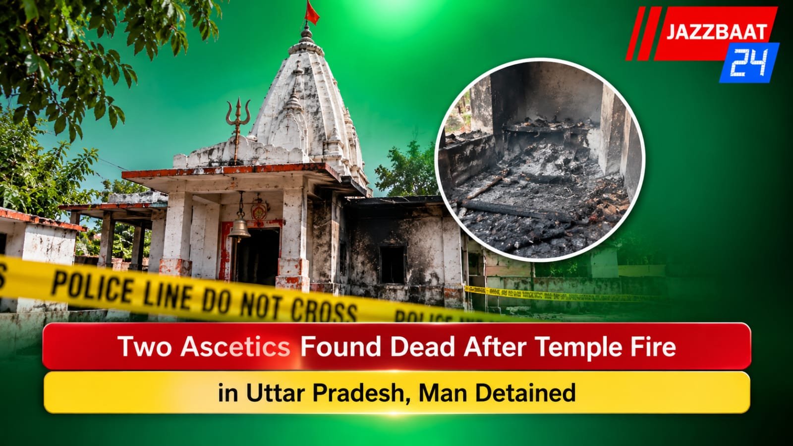 Two Ascetics Found Dead After Temple Fire in Uttar Pradesh, Man Detained