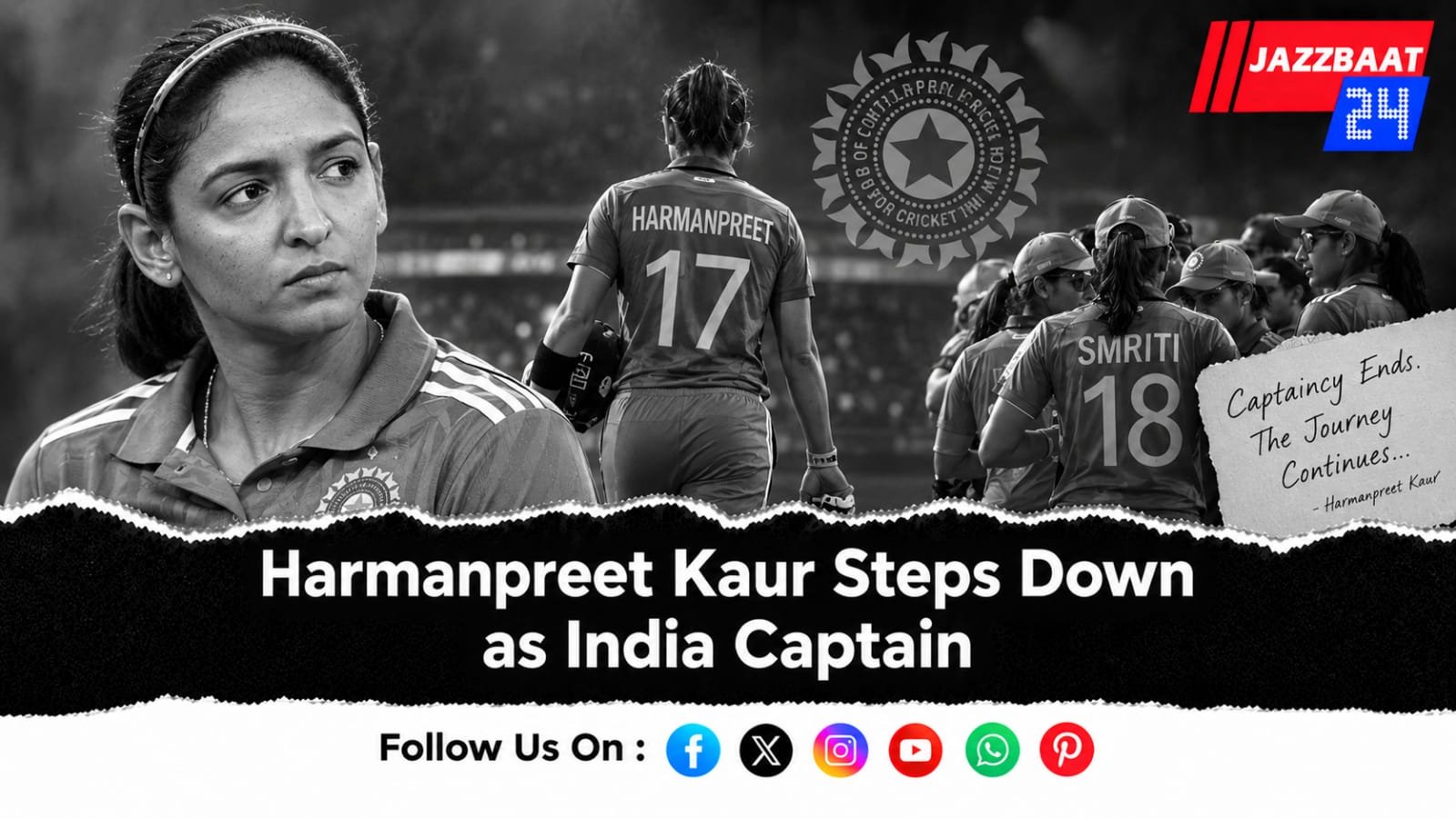 Harmanpreet Kaur Steps Down as India Captain