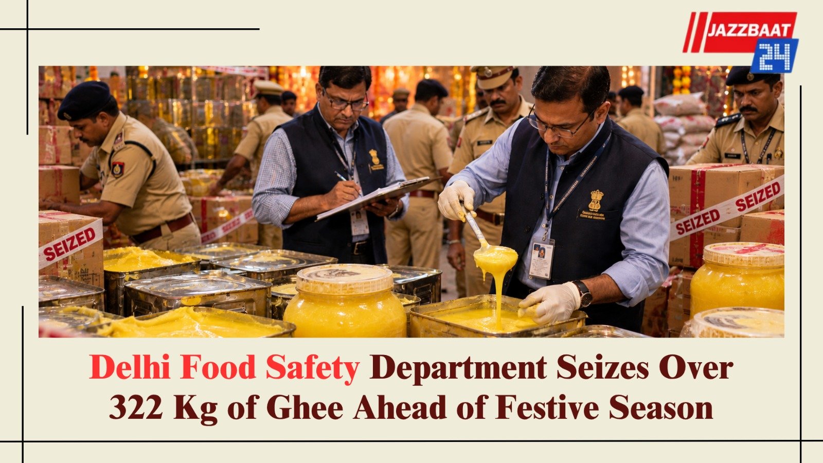 Delhi Food Safety Department Seizes Over 322 Kg of Ghee Ahead of Festive Season