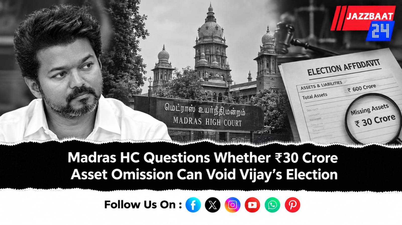 Madras HC Questions Whether ₹30 Crore Asset Omission Can Void Vijay’s Election