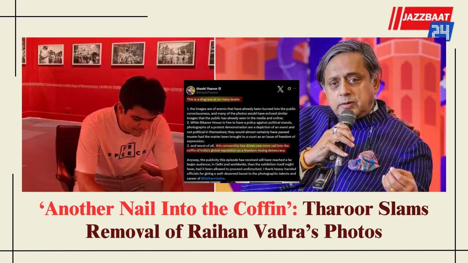 ‘Another Nail Into the Coffin’: Tharoor Slams Removal of Raihan Vadra’s Photos